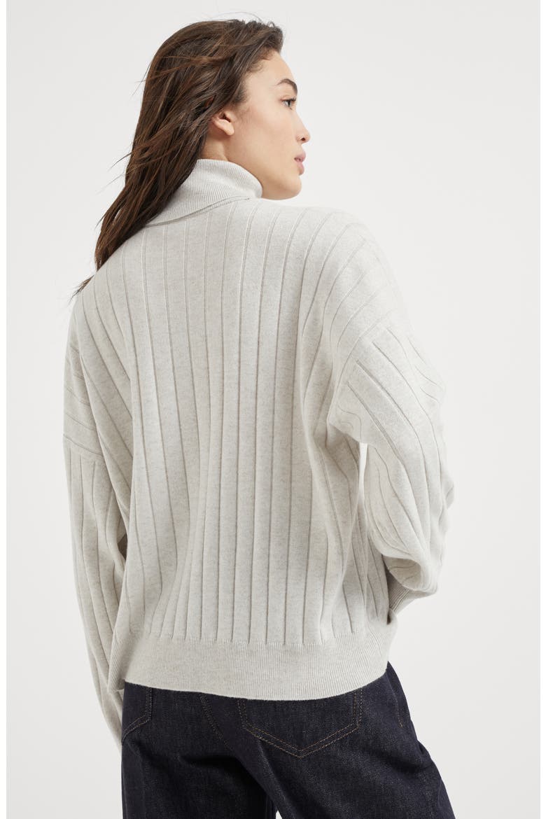 Turtleneck sweater with monili, Alternate, color, Pearl Grey
