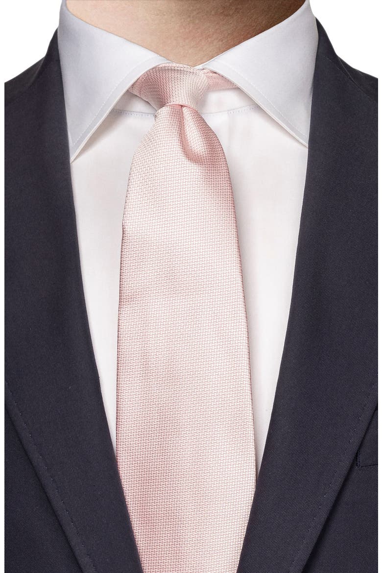 Pink Textured Silk Tie, Alternate, color, MEDIUM PINK
