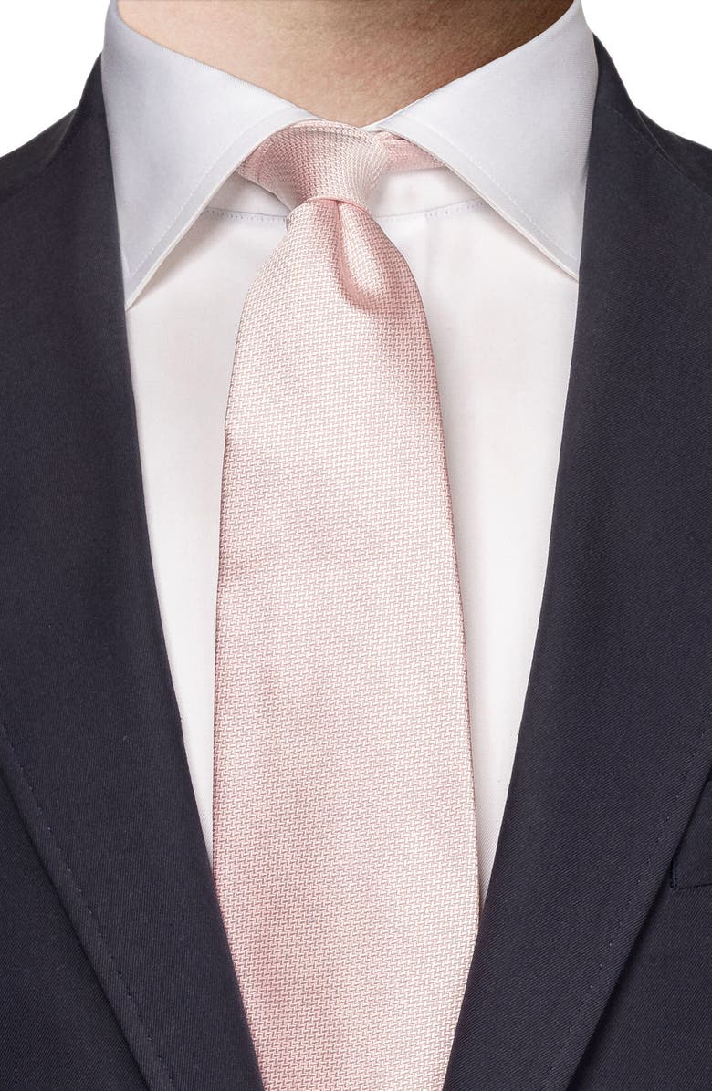 Eton Pink Textured Silk Tie, Alternate, color,