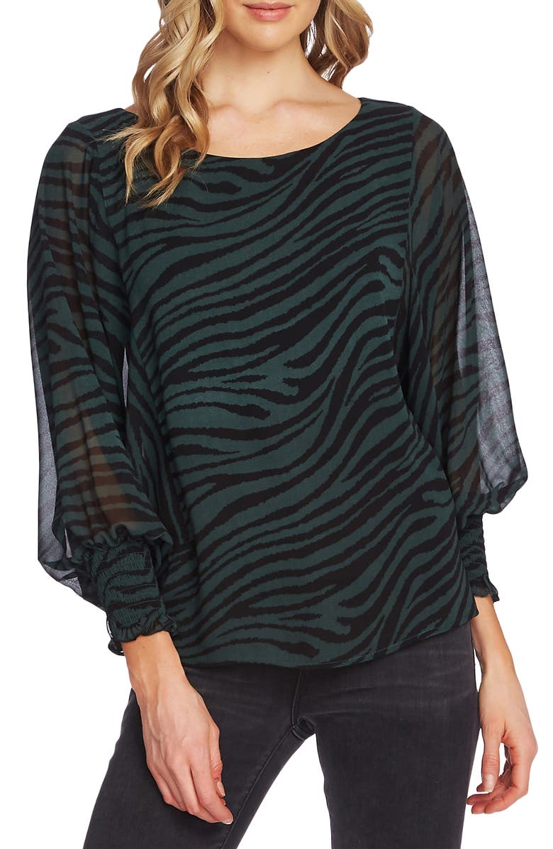 Vince Camuto Animal Stripe Batwing Sleeve Top, Main, color,
