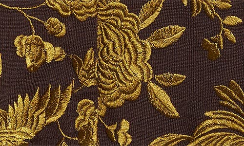 Giambattista Valli Metallic Floral Jacquard Cashmere & Silk Cardigan In Brown