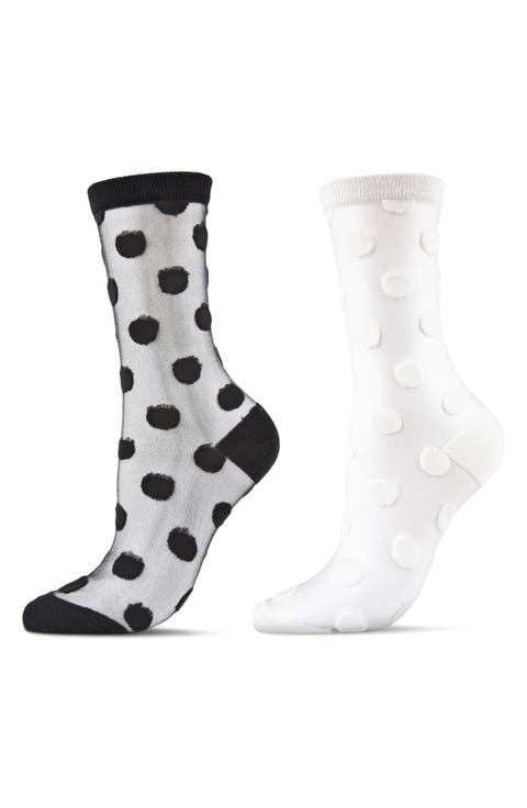 Polka Dot Assorted 2-Pack Sheer Ankle Socks