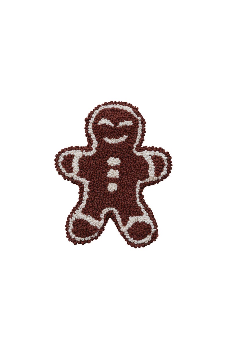 Artisan Cotton & Wool Gingerbread Pot Holder, Alternate, color, Brown and White