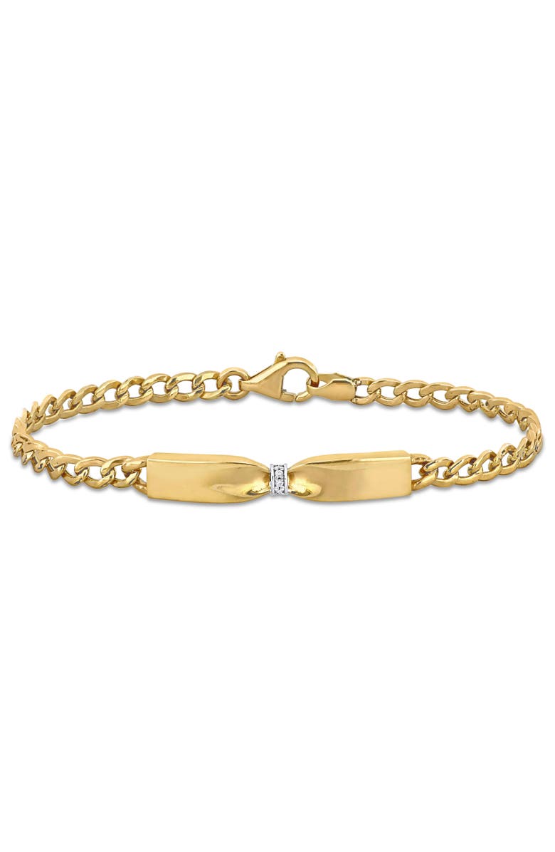 Julianna B. Diamond Accent Bow Bangle 14k Gold, Main, color, Yellow Gold