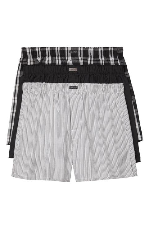 Assorted 3-Pack Woven Cotton Boxers