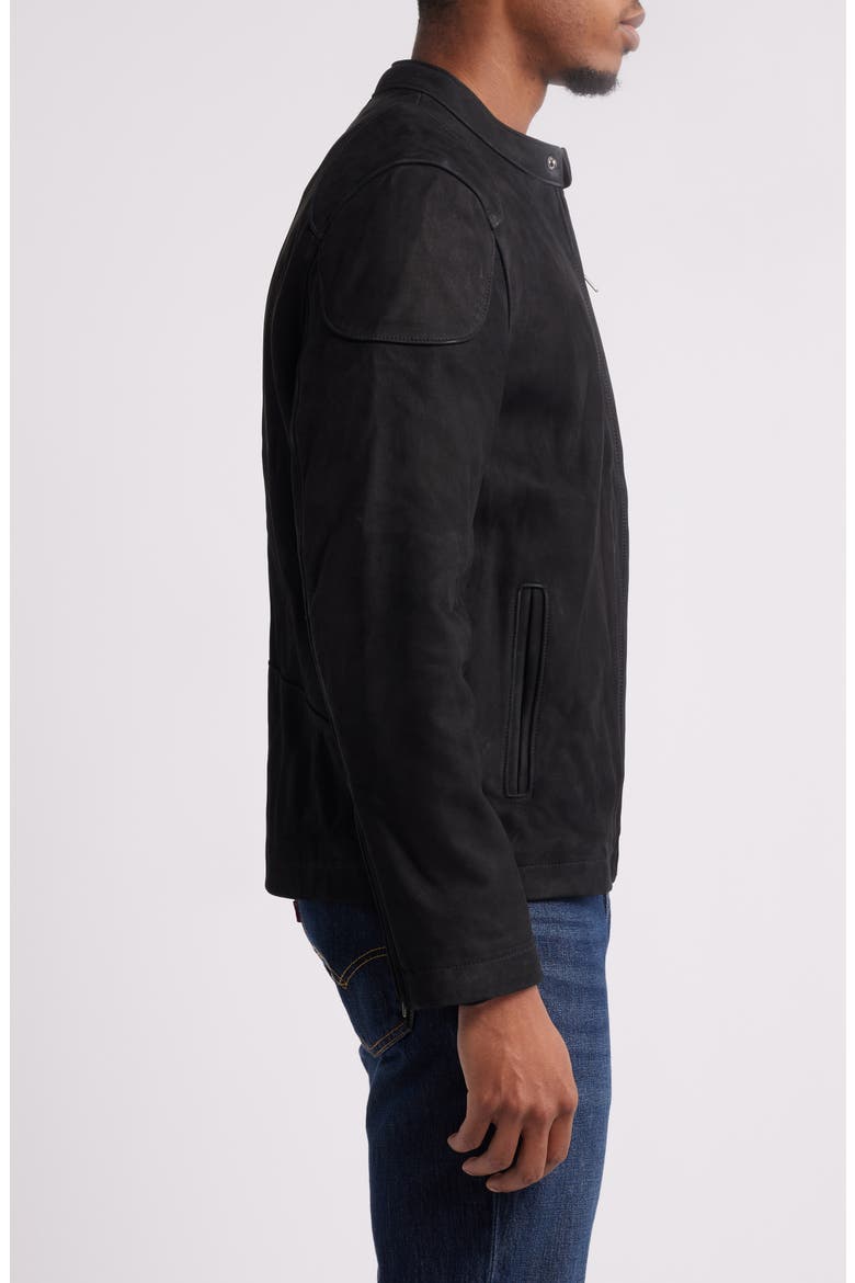 Modern Racer Leather Jacket, Alternate, color, BLACK