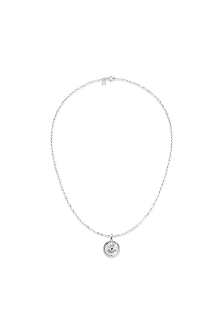 The Basketball Leaking Ball Diamond Necklace, Alternate, color, Silver / Black Diamond