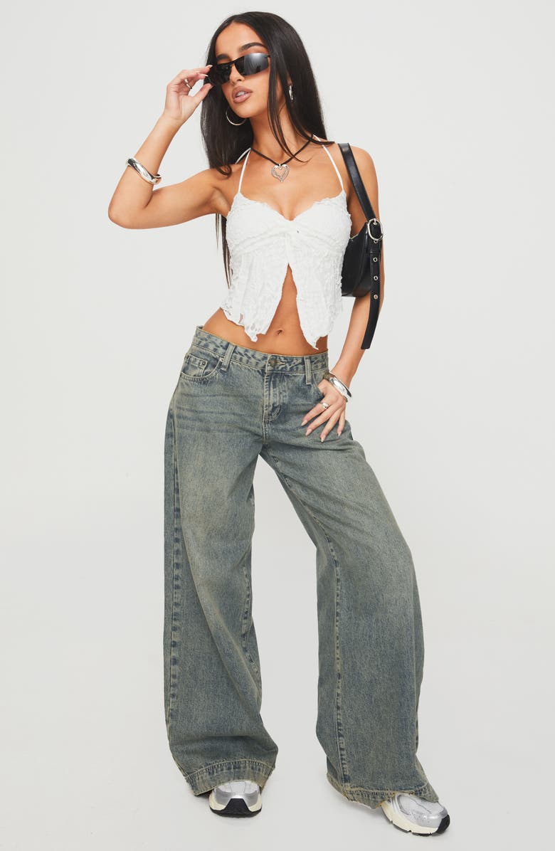 Princess Polly Calardian Halter Lace Top, Alternate, color, White