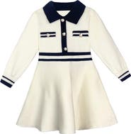 Mia Belle Girls Adorable Preppy Long Sleeve Sweater Dress(Toddler, Little Kid & Big Kid)