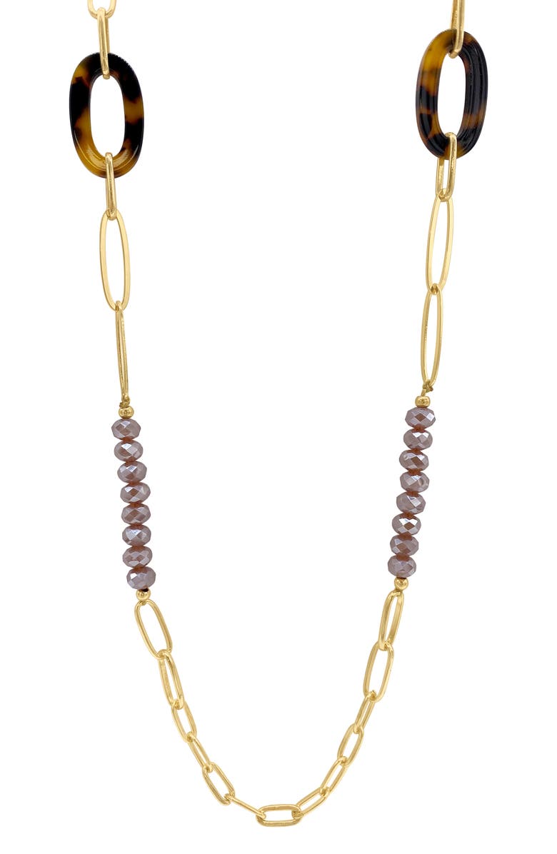 Adornia Water Resistant Mixed Media Oval Link Chain Necklace, Main, color,