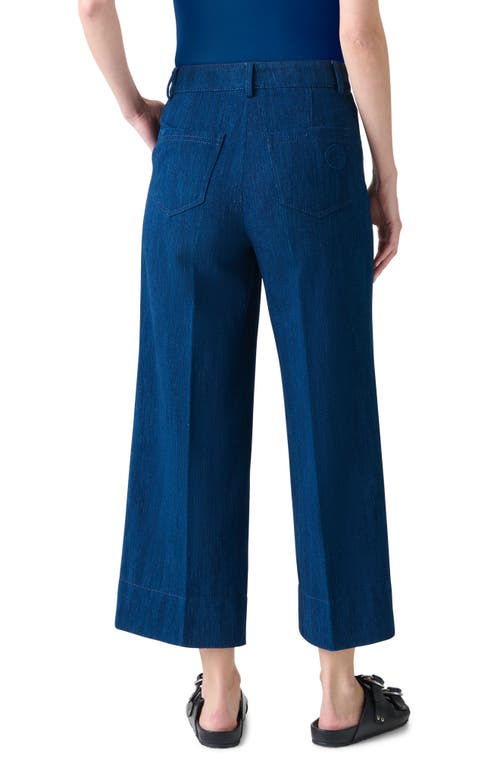 Akris Punto Signature Dot Application Denim Wide Leg Pants