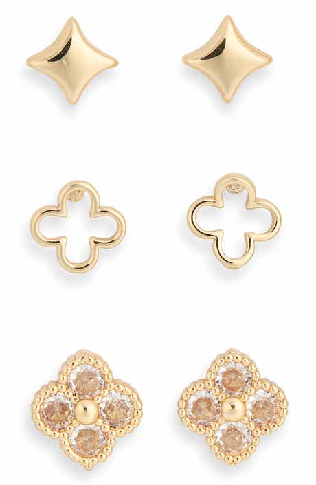 Set of 3 Clover Stud Earrings