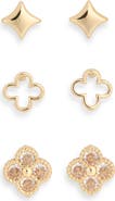 Panacea Set of 3 Clover Stud Earrings