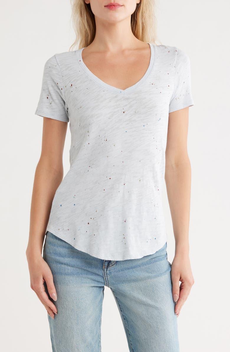 ATM Anthony Thomas Melillo Splatter Cotton Slub Jersey T-Shirt, Main, color, Blue/Multi