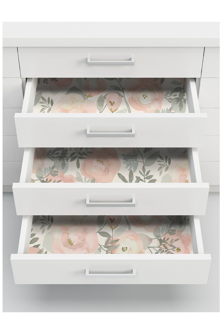 Rose Peachy Keen Peel & Stick Wallpaper, Alternate, color, PINK