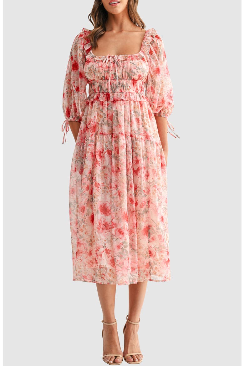 august tie front midi dress August Button-Front Midi Shirt Dress Monet / XS