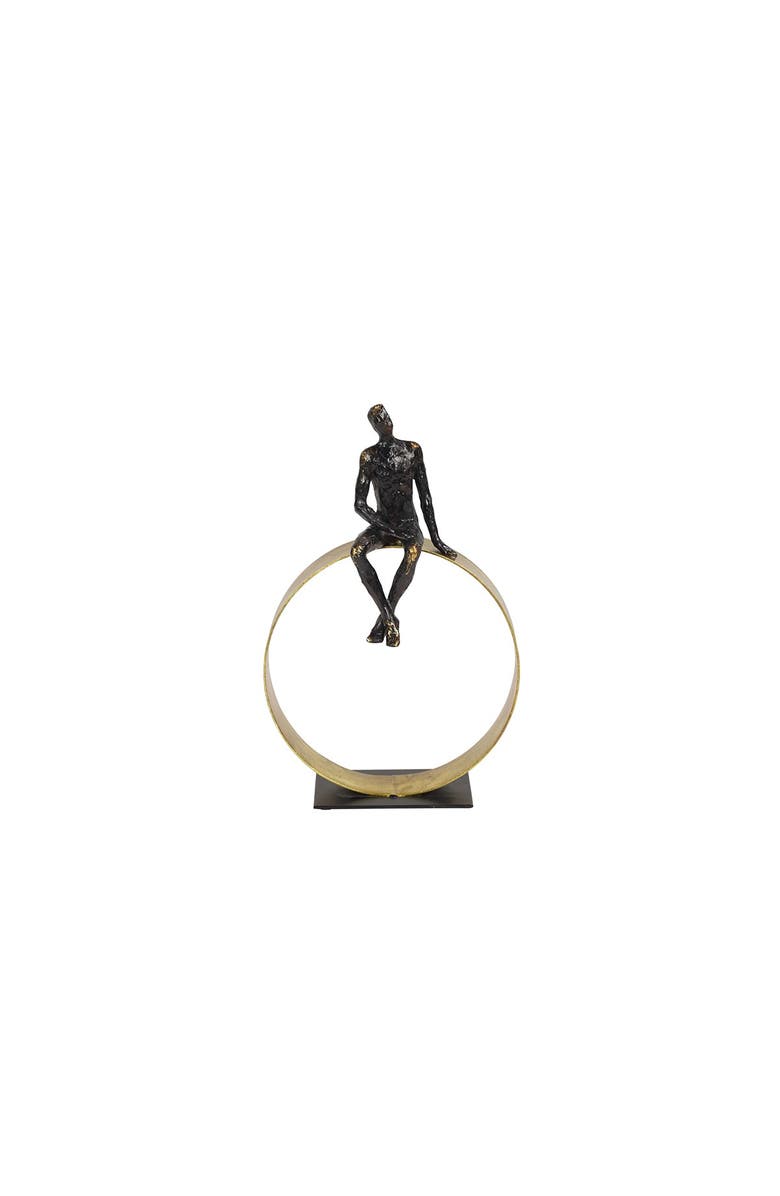 WILLOW ROW Black Polystone Modern People Sculpture, Alternate, color,