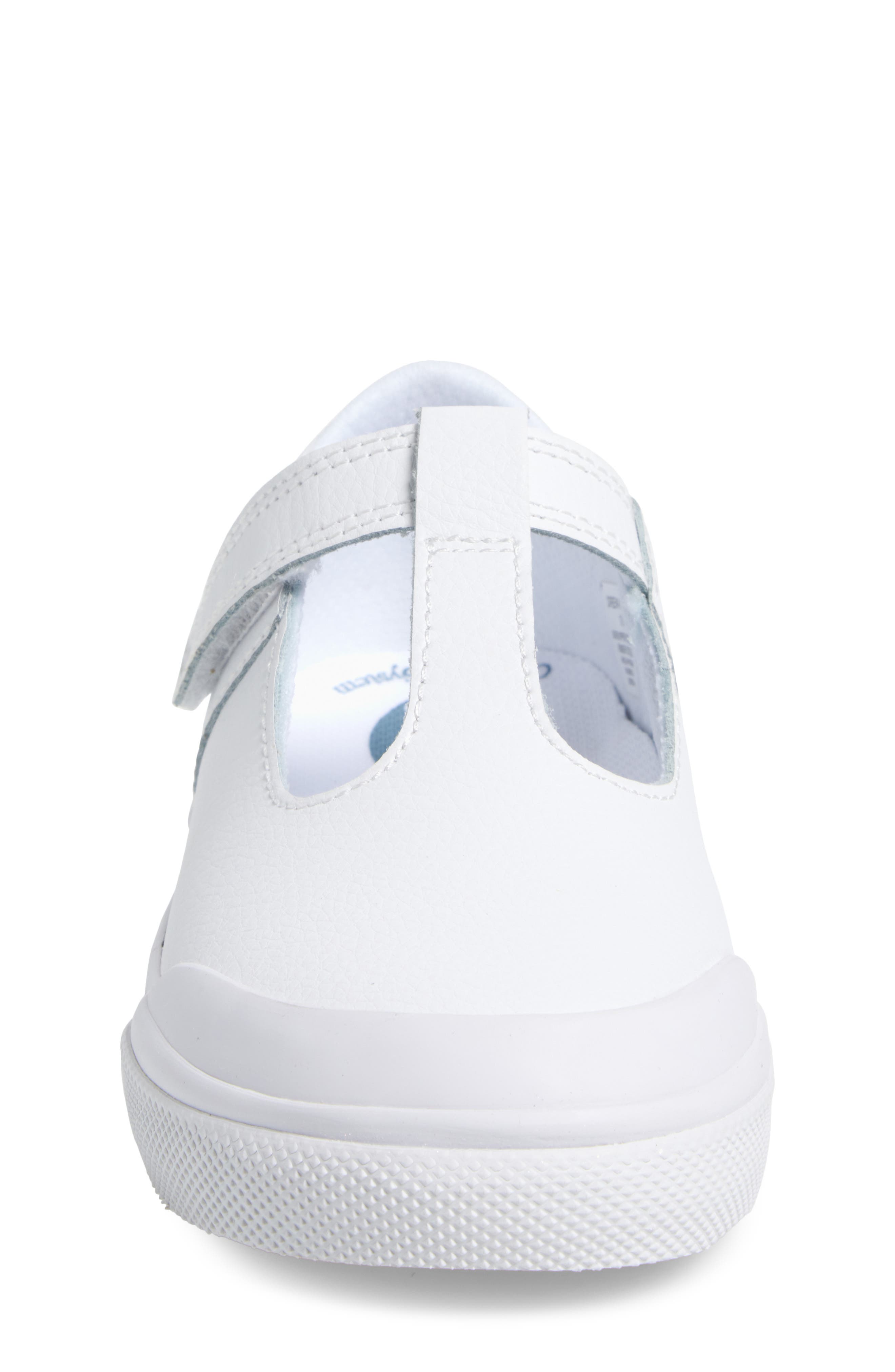 Footmates Drew Mary Jane Sneaker, Alternate, color, White Leather/ Gray