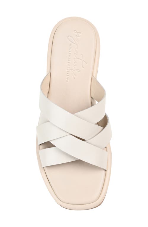 Journee Signature Parkker Woven Slide Sandal In Bone