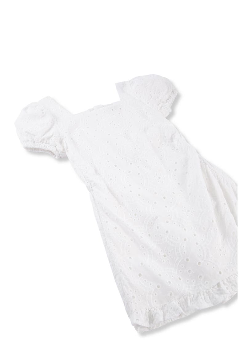 Kids' Eyelet Cotton Romper, Alternate, color, WHITE