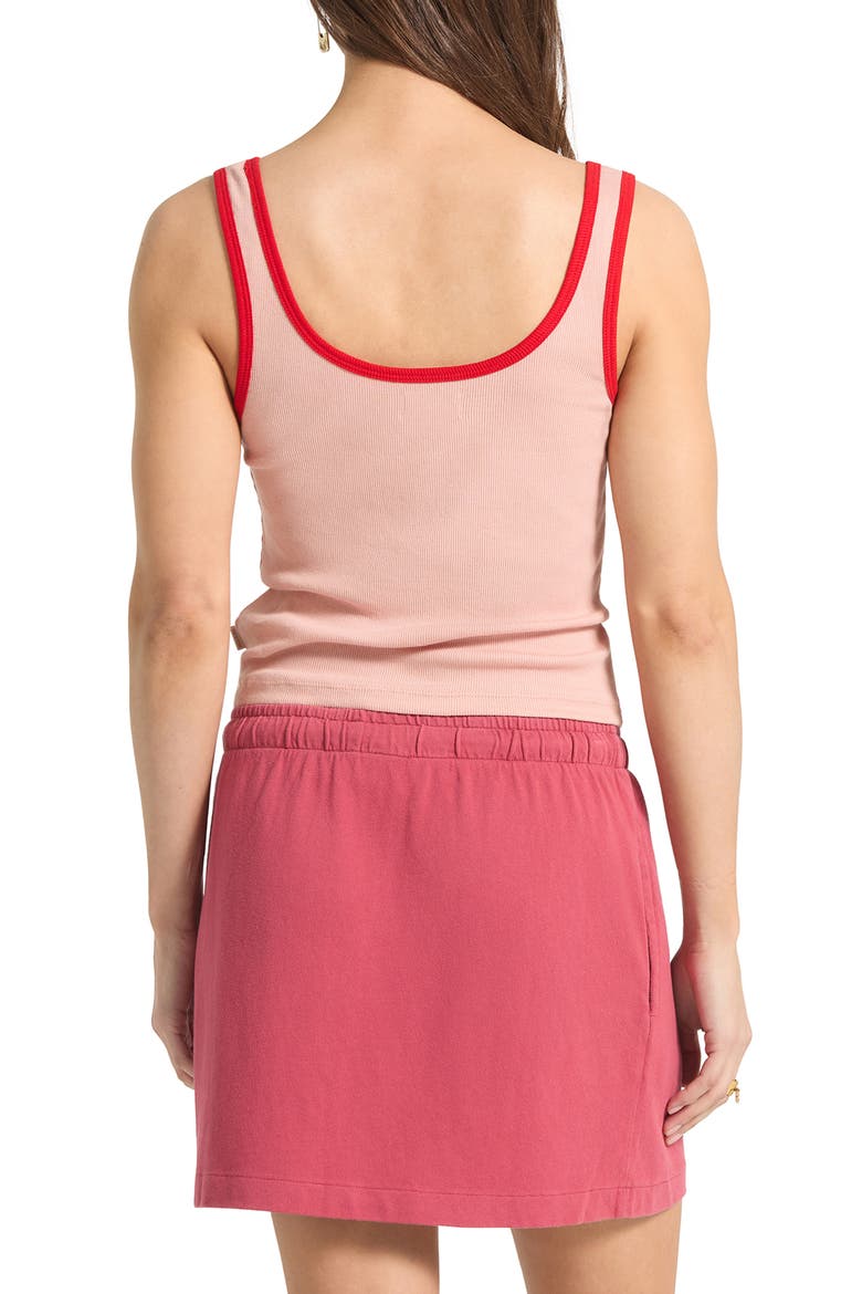 Take it Easy Ringer Organic Cotton Tank, Alternate, color, SILVER PINK