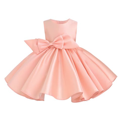 Sabina Satin Flared Dress with Side Bow
