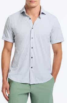 Robert Graham Copacabana Classic Fit Gingham Short Sleeve Knit Button-Up Shirt