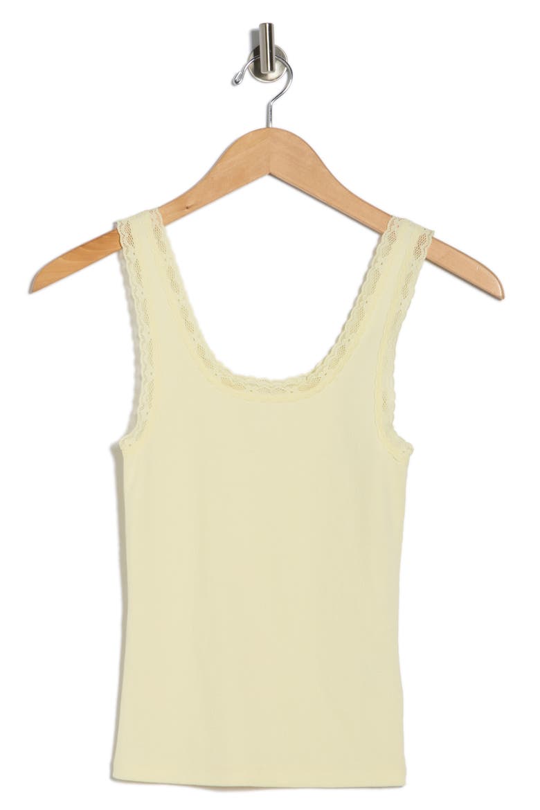 Lace Trim Tank Top, Alternate, color, YELLOW FROST