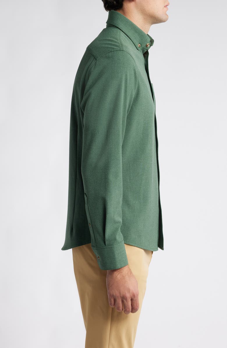 Mizzen+Main City Trim Fit Solid Stretch Flannel Button-Down Shirt, Alternate, color, 