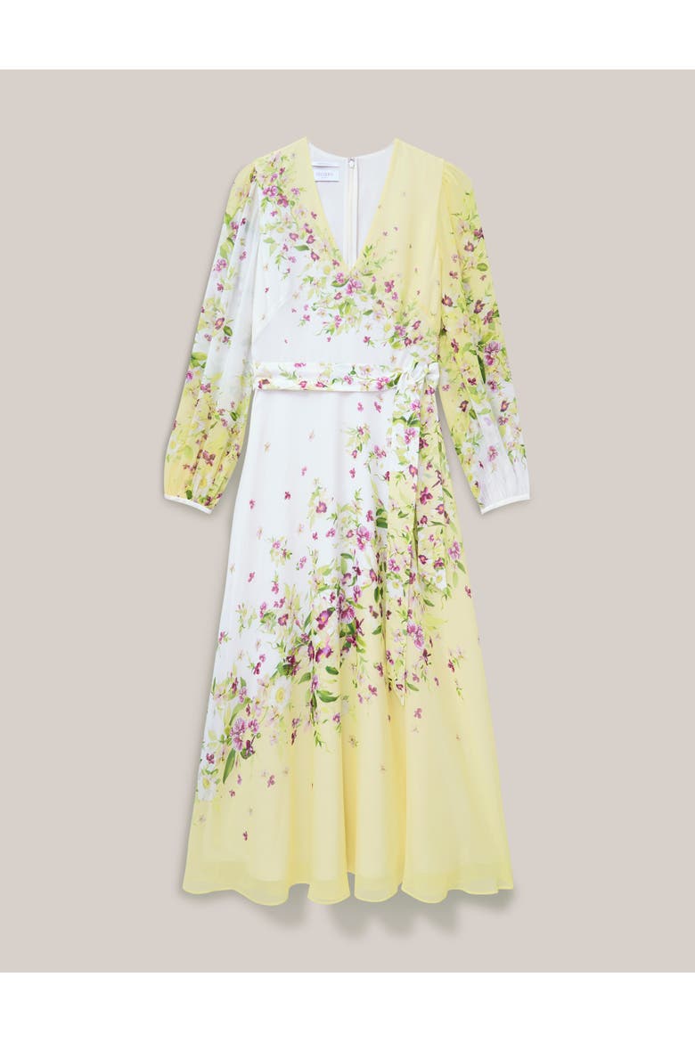 Ariel Silk Dress, Alternate, color, Yellowmulti