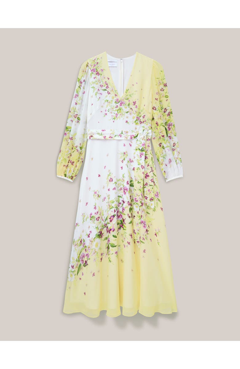 HOBBS LONDON Ariel Silk Dress, Alternate, color, Yellowmulti