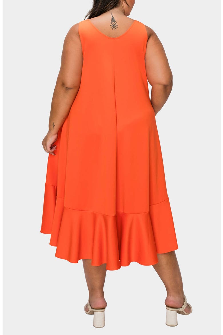 Simone Pocket Stretch Sleeveless A-Line Dress, Alternate, color, ORANGE