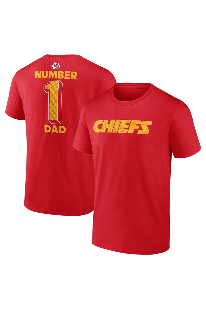 Men's Fanatics  Red Kansas City Chiefs Big & Tall Number One Dad T-Shirt, Main, color, Red