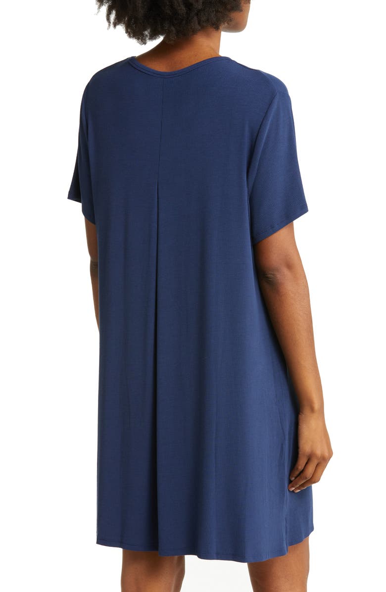 Cozy Earth Rib Knit Nightshirt, Alternate, color, Navy
