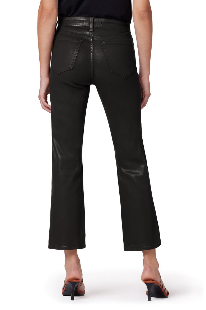 The Callie Coated High Waist Ankle Bootcut Jeans, Alternate, color, BLACK
