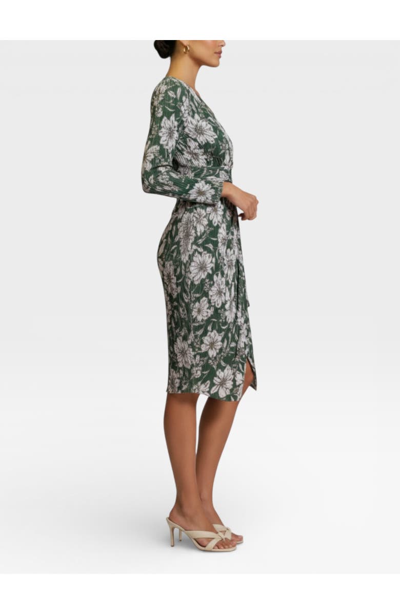 RACHEL Rachel Roy Printed Sylvia Wrap Midi Dress, Alternate, color, Spruce Bloom