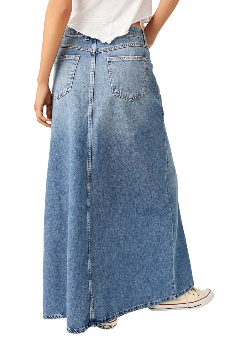 Come as You Are Denim Maxi Skirt, Alternate, color, SAPPHIRE BLUE SLIT