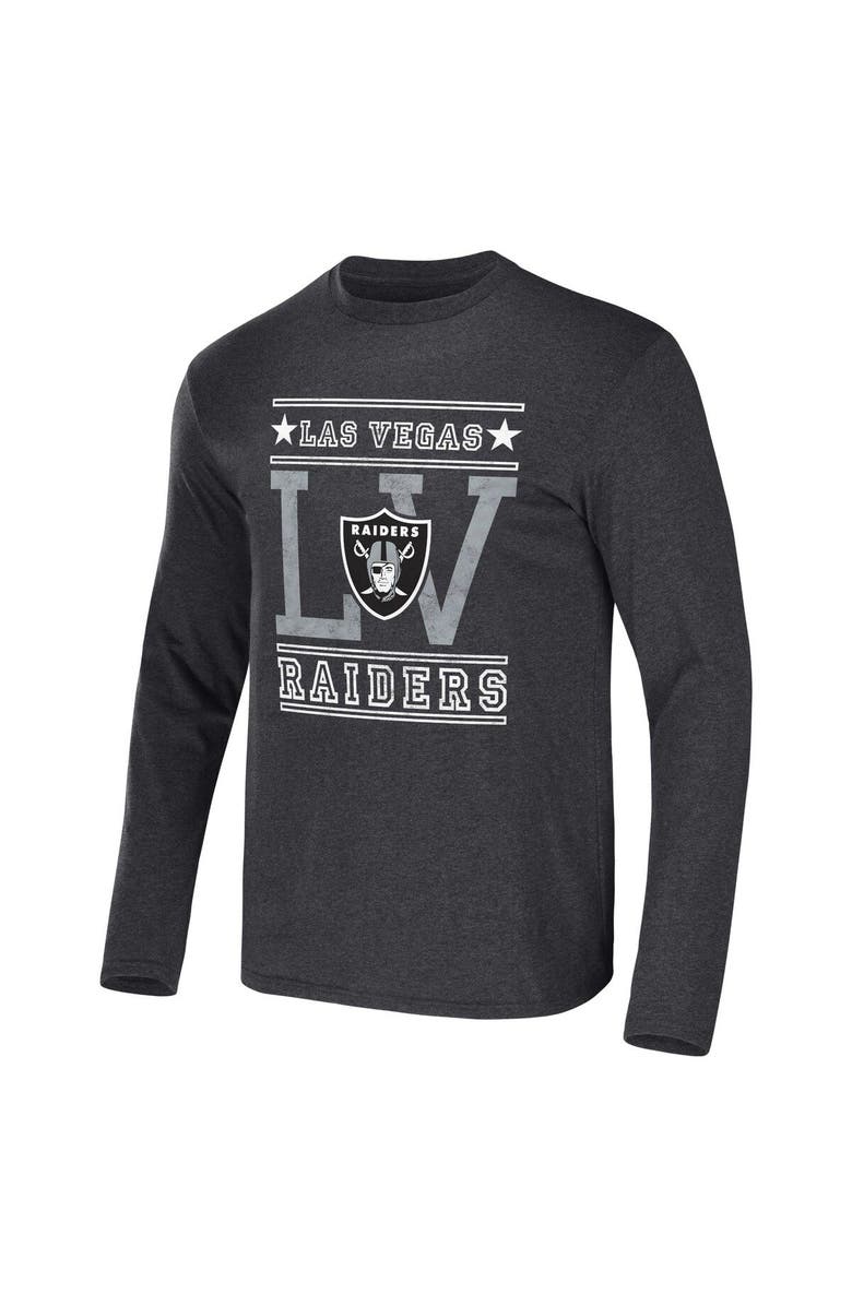 NFL X DARIUS RUCKER Men's NFL x Darius Rucker Collection by Fanatics Heathered Charcoal Las Vegas Raiders Long Sleeve T-Shirt, Alternate, color, Heather Charcoal