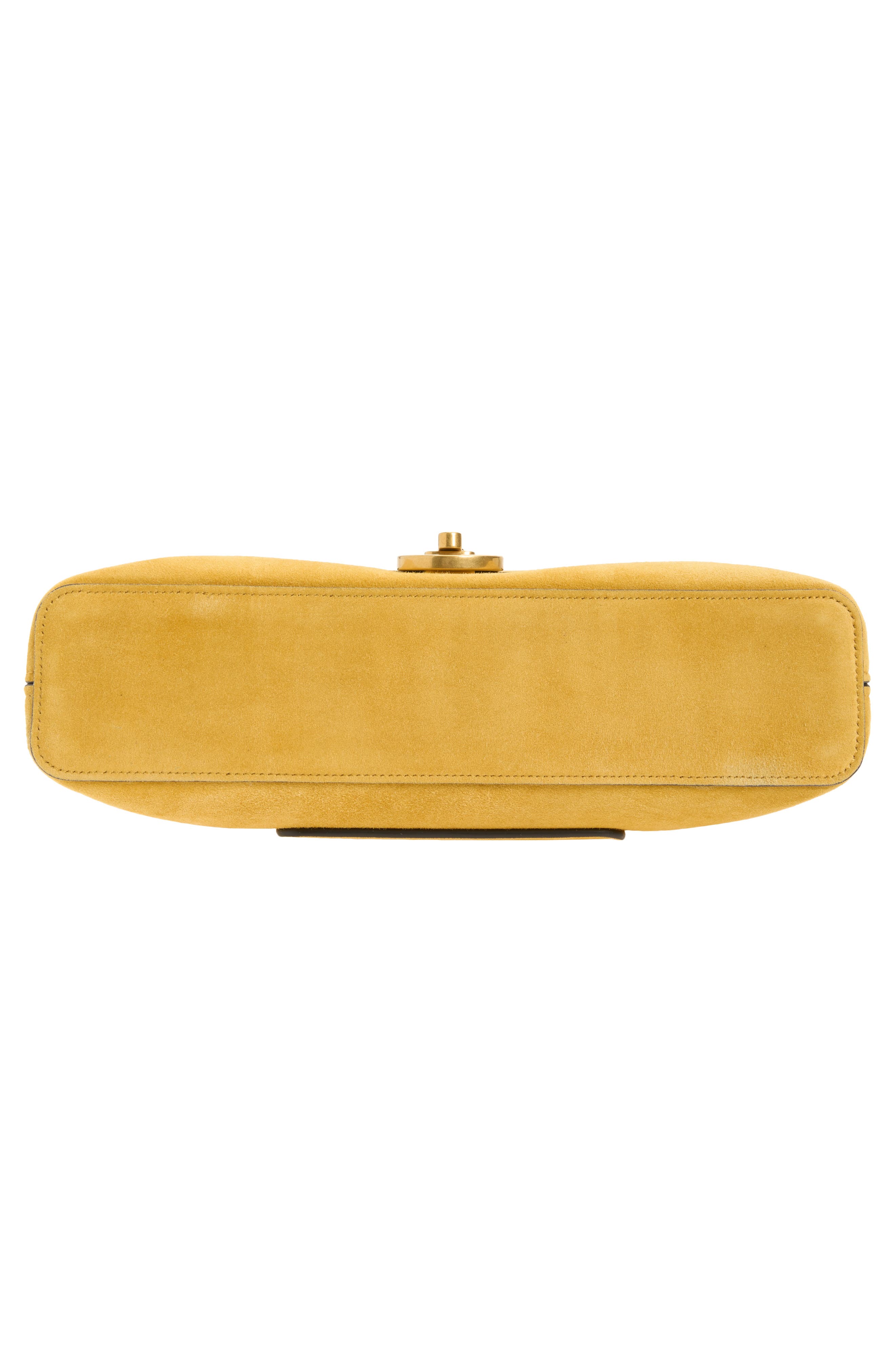 Medusa Suede Clutch, Alternate, color, MUSTARD GOLD