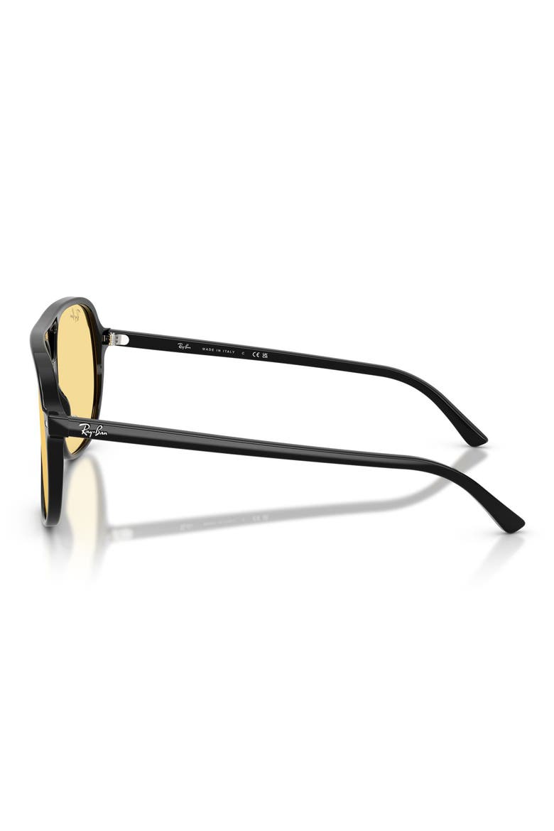 Bill 60mm Square Sunglasses, Alternate, color, BLACK / YELLOW