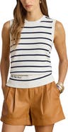 Lauren Ralph Lauren Stripe Sleeveless Combed Cotton Sweater