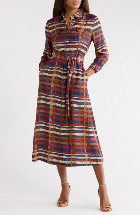 Freda Silk Blend Midi Shirtdress