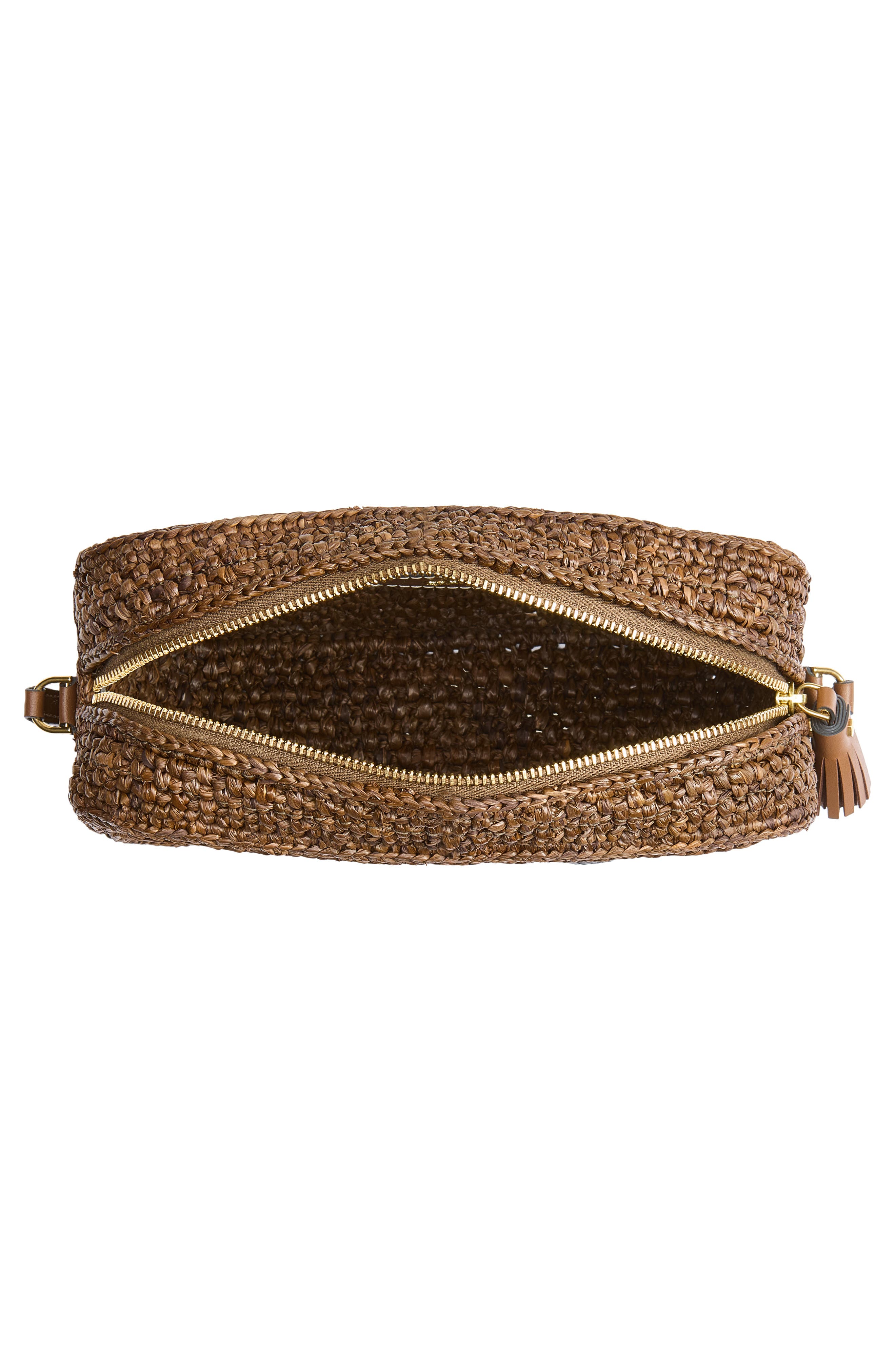 Eyes Raffia Crossbody Bag, Alternate, color, OTTER BROWN
