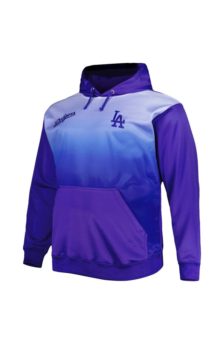 PROFILE Men's Royal Los Angeles Dodgers Fade Sublimated Fleece Pullover Hoodie, Alternate, color, 