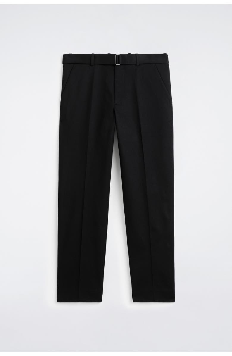 COS Belted Cotton Regular-Fit Straight-Leg Pants, Alternate, color, Black