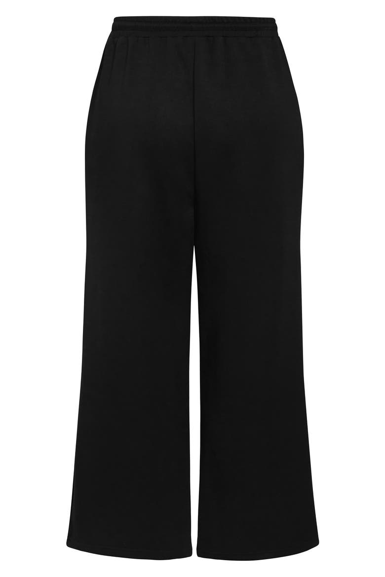 Maia Tie Waist Wide Leg Pants, Alternate, color, BLACK