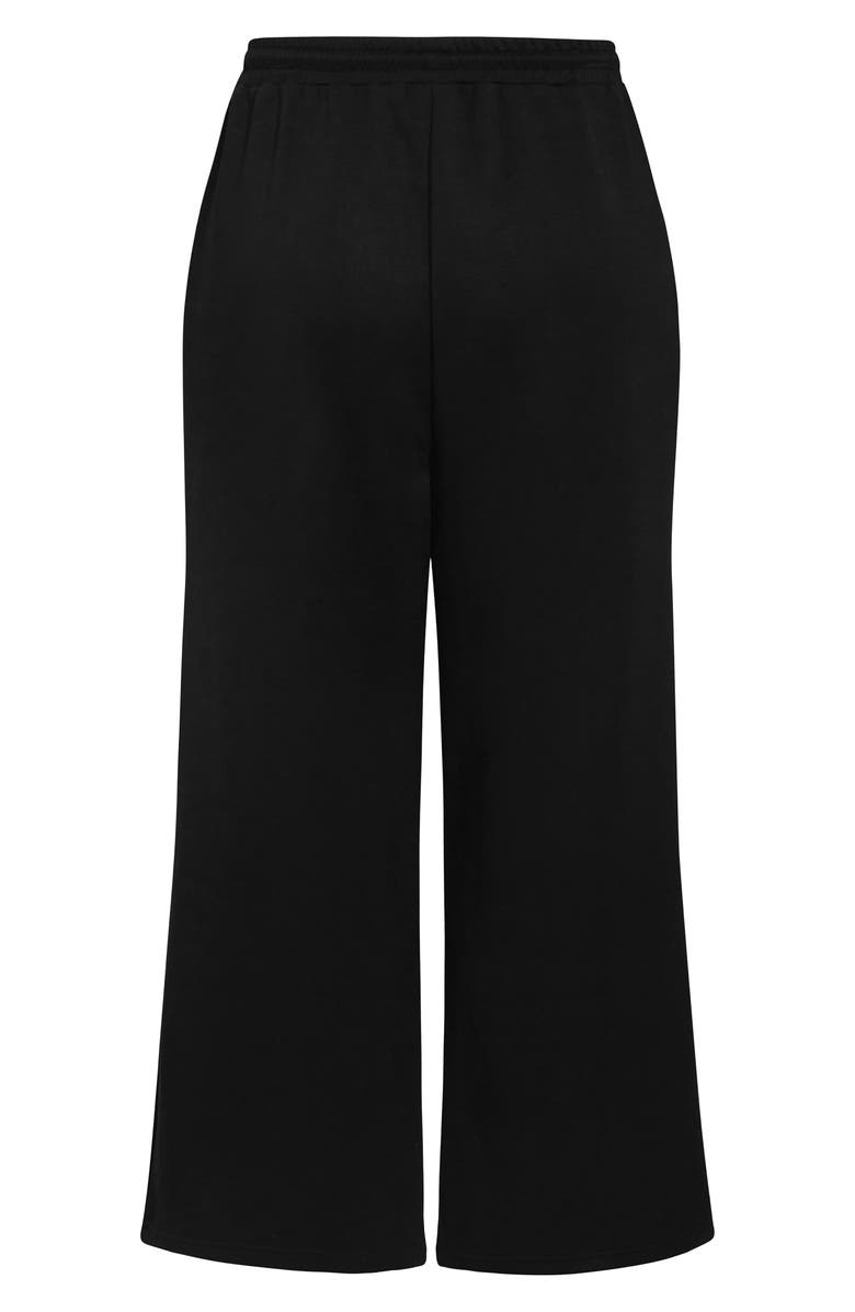 City Chic Maia Tie Waist Wide Leg Pants, Alternate, color, Black