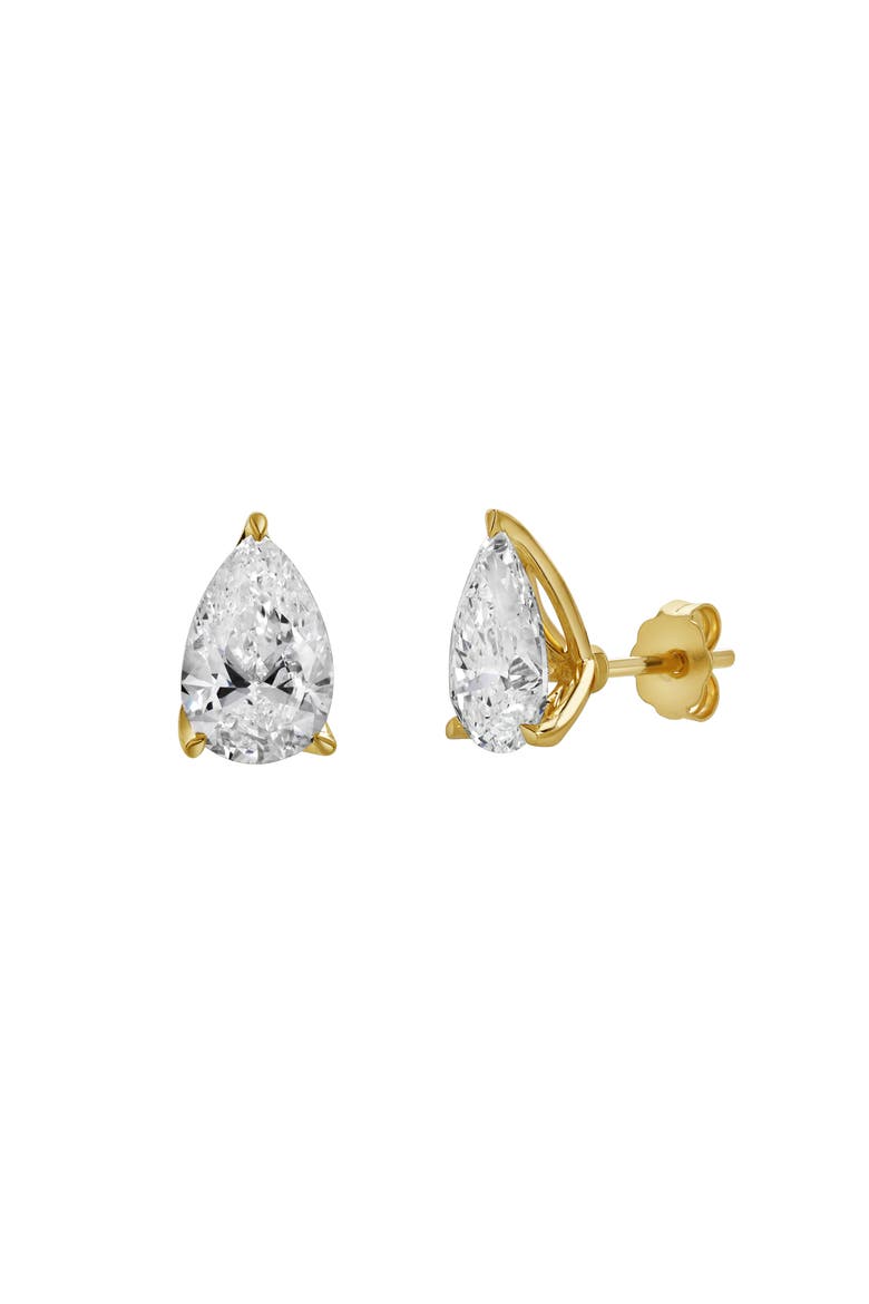 Bosc 14K Yellow Gold Lab Grown Pear Shaped Solitaire Diamond Earrings - 2.07 Cts, Alternate, color, 14K Yellow Gold