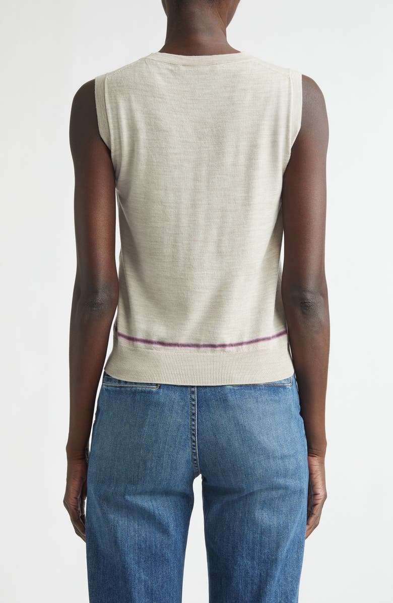 Johnstons of Elgin Brae Merino Wool & Cashmere Cardigan, Alternate, color, Natural Colourway