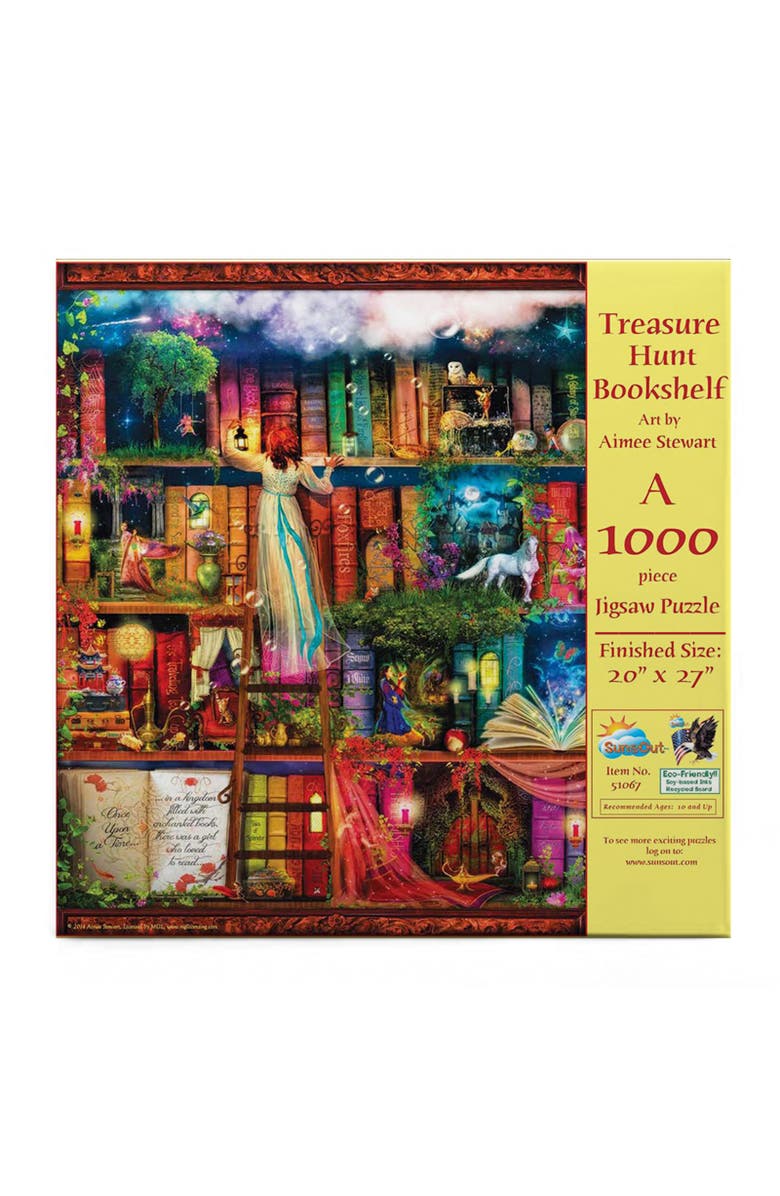 Sunsout Treasure Hunt Bookshelf 1000 piece Jigsaw Puzzle for Adults, Alternate, color, Multicolor